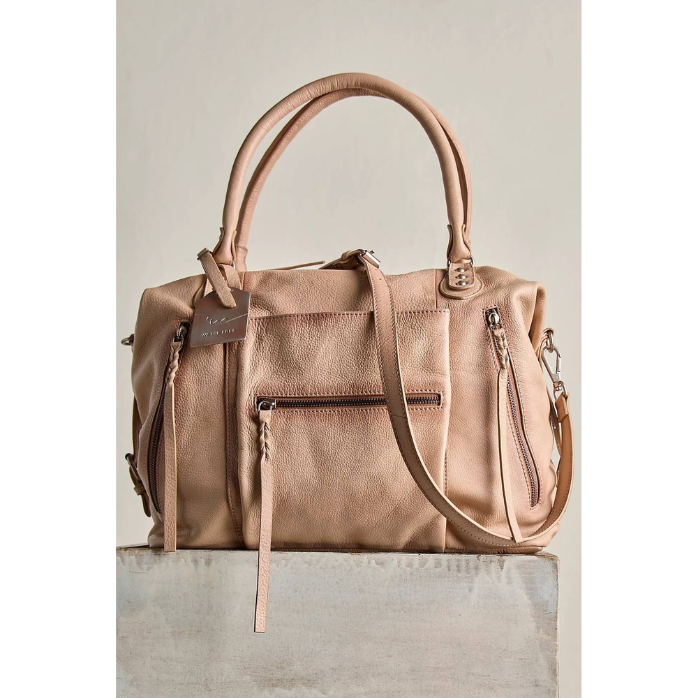 NWT Free People We The Free Emerson Toasted Almond Leather Oversized Tote Bag